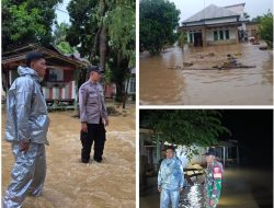 Sinergitas Polri dan TNI, Kapolsek Watubangga Terjun Langsung Monitoring Musibah Banjir